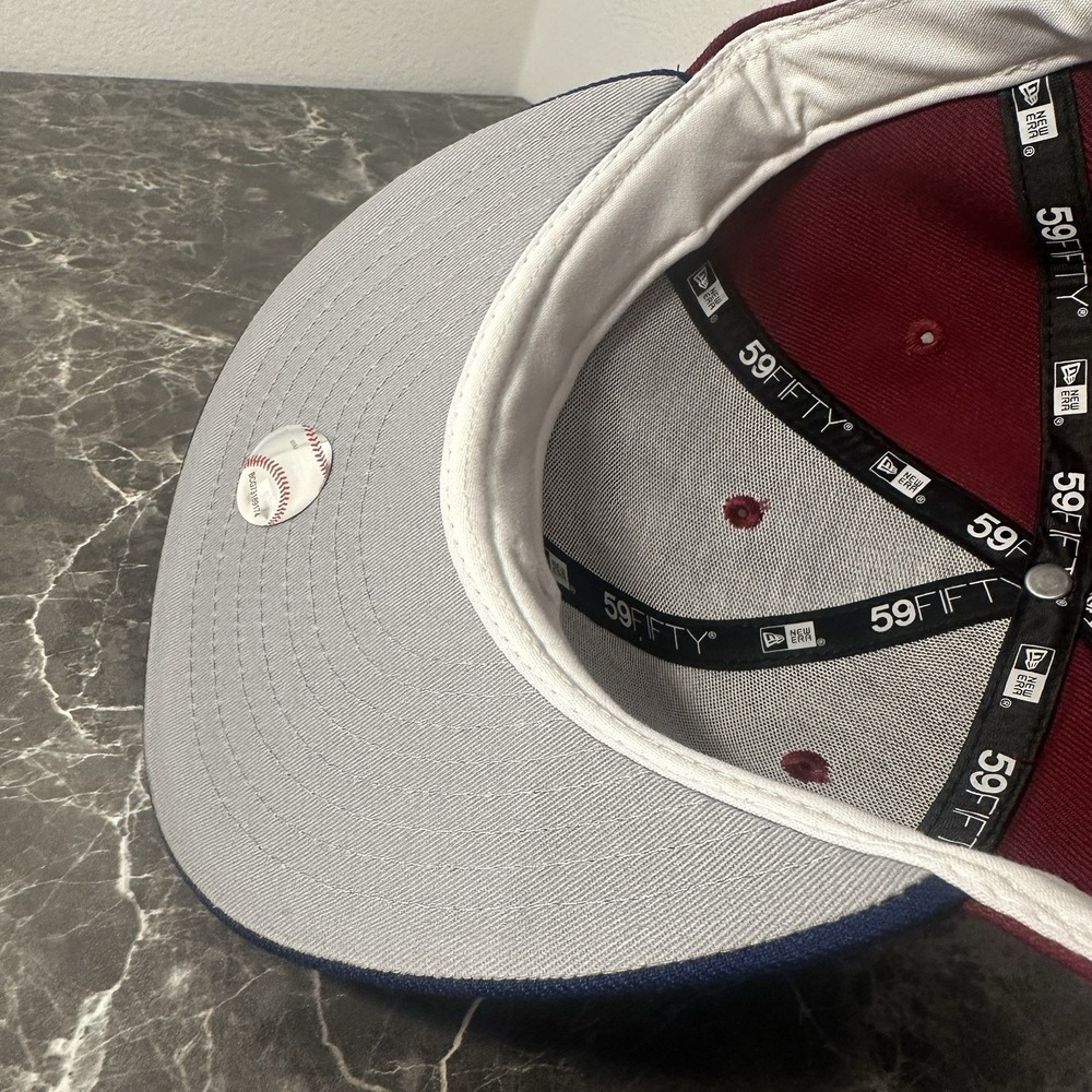 New Era Milwaukee Brewers Sangria 50th Anniversary Hat Club 59Fifty Fitted 7 1/8 - Picture 3 of 4